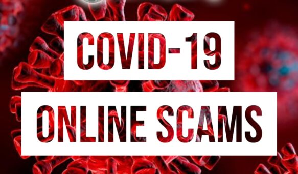 Covid-19 Online Scams graphic